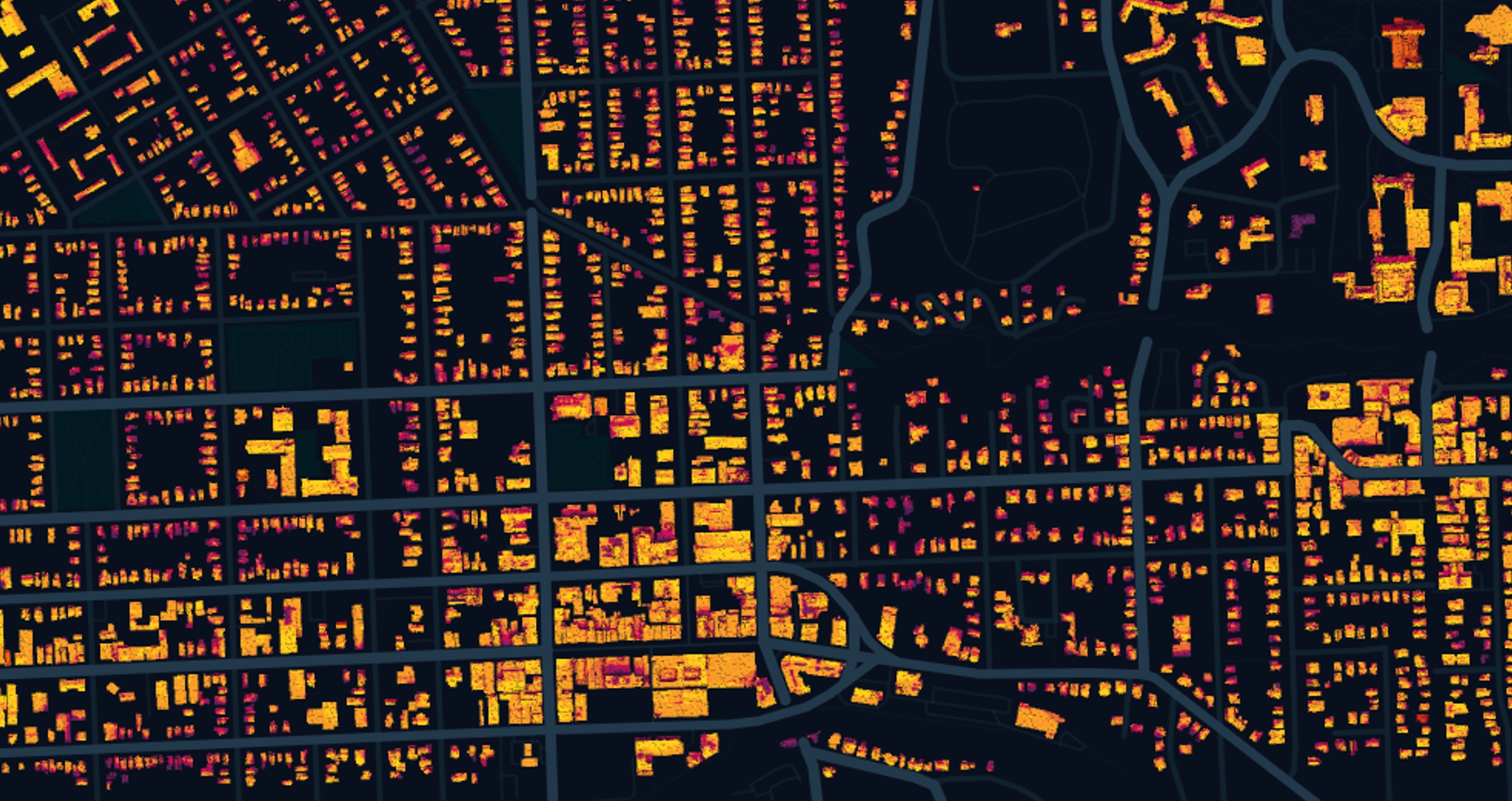 Renewable energy integration showing solar panels and wind turbines on buildings